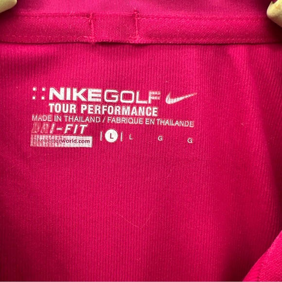 Pink Nike Golf Tour Performance Dri-Fit Men’s Short Sleeve Polo Shirt Size Large - Picture 4 of 5